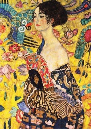 ENJOY Puzzle Gustav Klimt: Dáma s vějířem 1000 dílků - obrázek 1
