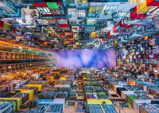 ENJOY Puzzle Barevný bytový dům, Hongkong 1000 dílků - obrázek 1