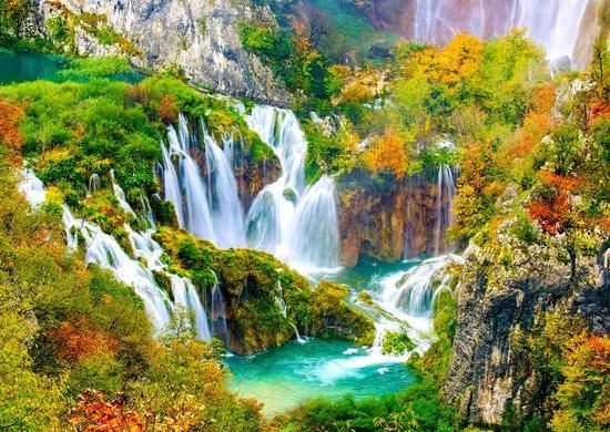 ENJOY Puzzle Plitvické vodopády na podzim 1000 dílků - obrázek 1