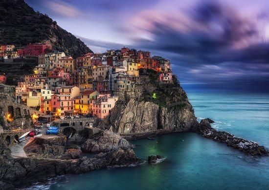 ENJOY Puzzle Manarola za soumraku, Cinque Terre, Itálie 1000 dílků - obrázek 1