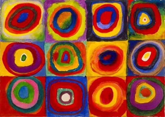 ENJOY Puzzle Vassily Kandinsky: Studie barev - Čtverce s kruhy 1000 dílků - obrázek 1