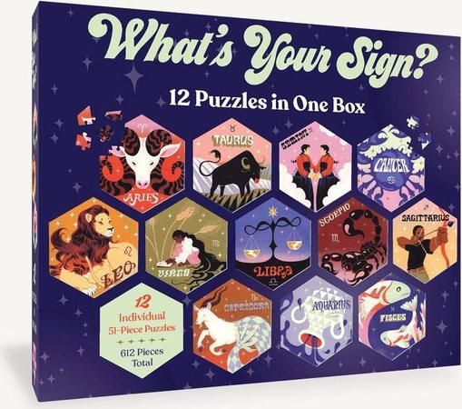 CHRONICLE BOOKS Sada 12 puzzle Jaké je vaše znamení? 612 dílků - obrázek 1