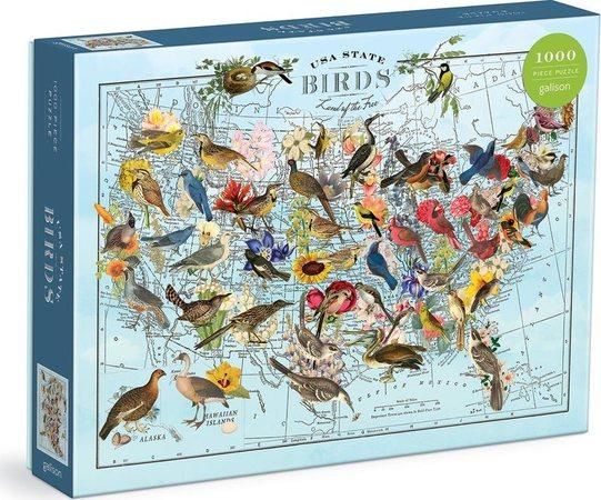 GALISON Puzzle Wendy Gold: Národní ptáci 1000 dílků - obrázek 1