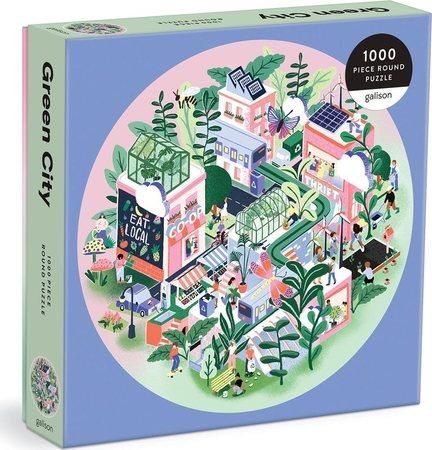 GALISON Kulaté puzzle Zelené město 1000 dílků - obrázek 1