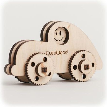 CuteWood Dřevěné 3D puzzle Auto - obrázek 1
