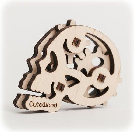 CuteWood Dřevěné 3D puzzle Lebka - obrázek 1
