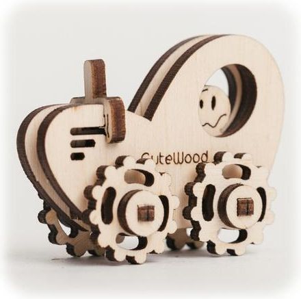 CuteWood Dřevěné 3D puzzle Traktor - obrázek 1