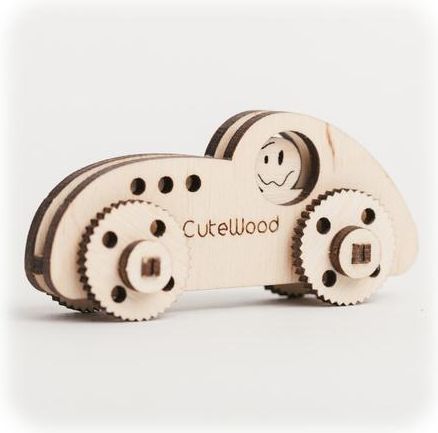CuteWood Dřevěné 3D puzzle Sportovní auto - obrázek 1