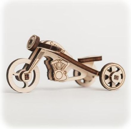 CuteWood Dřevěné 3D puzzle Motocykl - obrázek 1