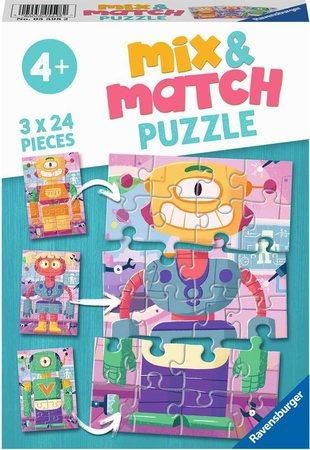 RAVENSBURGER Puzzle Mix&Match: Roztomilí roboti 3x24 dílků - obrázek 1