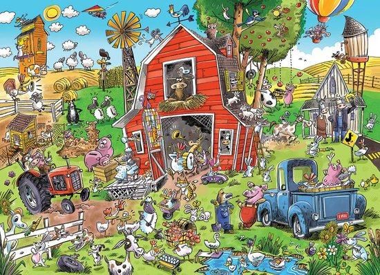 COBBLE HILL Puzzle DoodleTown: Bláznovství na farmě 500 dílků - obrázek 1