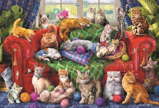 TREFL Puzzle Kočky na pohovce 1500 dílků - obrázek 1