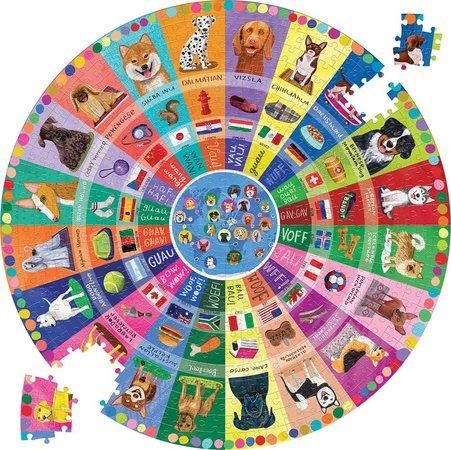 EEBOO Kulaté puzzle Psi z celého světa 500 dílků - obrázek 1