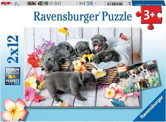RAVENSBURGER Puzzle Roztomilá štěňátka 2x12 dílků - obrázek 1