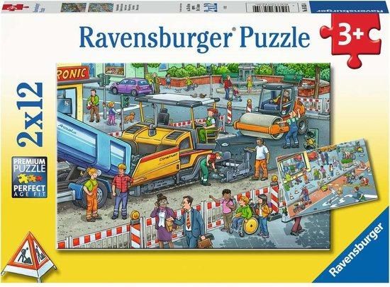 RAVENSBURGER Puzzle Stavební práce 2x12 dílků - obrázek 1