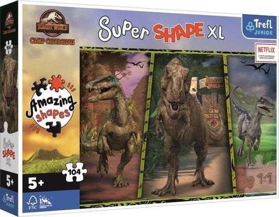 TREFL Puzzle Super Shape XL Jurský svět: Křídový kemp 104 dílků - obrázek 1