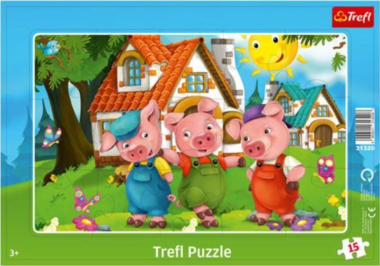 TREFL Puzzle Tři malá prasátka 15 dílků - obrázek 1