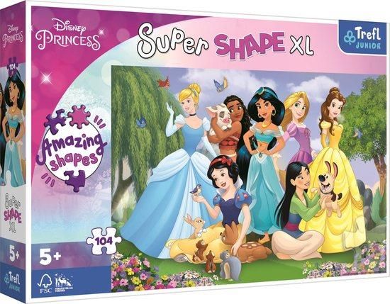 TREFL Puzzle Super Shape XL Disney princezny: V zahradě 104 dílků - obrázek 1