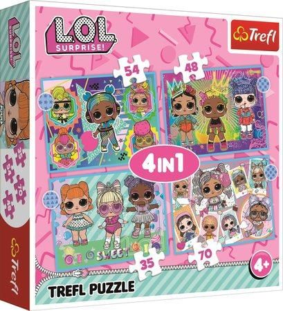 TREFL Puzzle LOL Surprise: Seznamte se s panenkami 4v1 (35,48,54,70 dílků) - obrázek 1