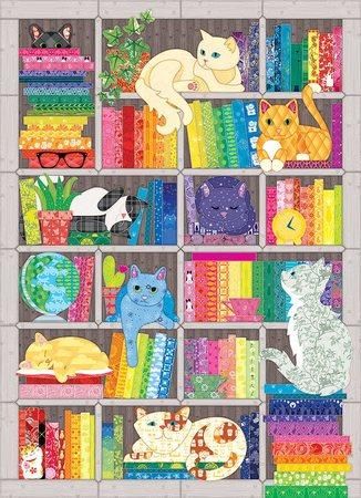 COBBLE HILL Puzzle Vyšívaná deka: Duhové kočky 1000 dílků - obrázek 1