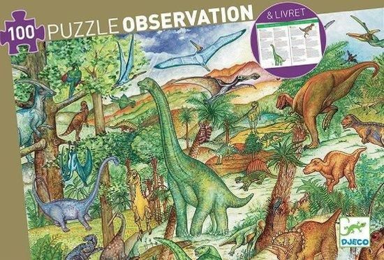 DJECO Puzzle Dinosauři 100 dílků - obrázek 1
