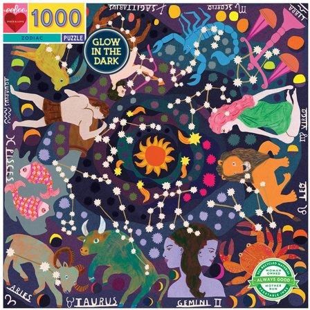 EEBOO Svítící čtvercové puzzle Zvěrokruh 1000 dílků - obrázek 1