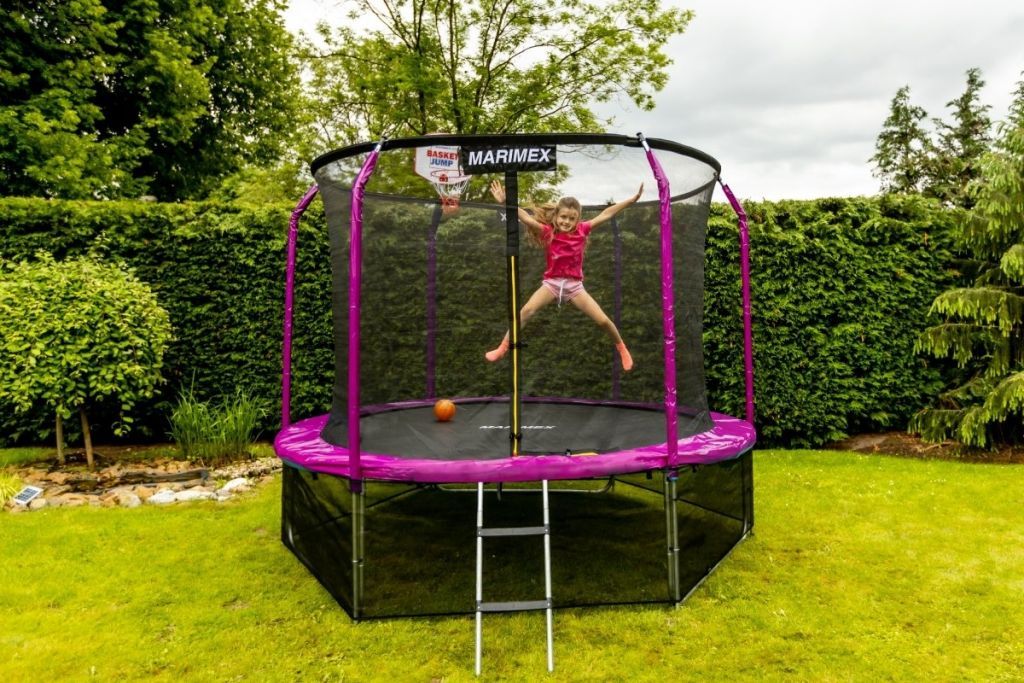 Marimex Trampolína 305 cm růžová + ochranná síť + schůdky - obrázek 2