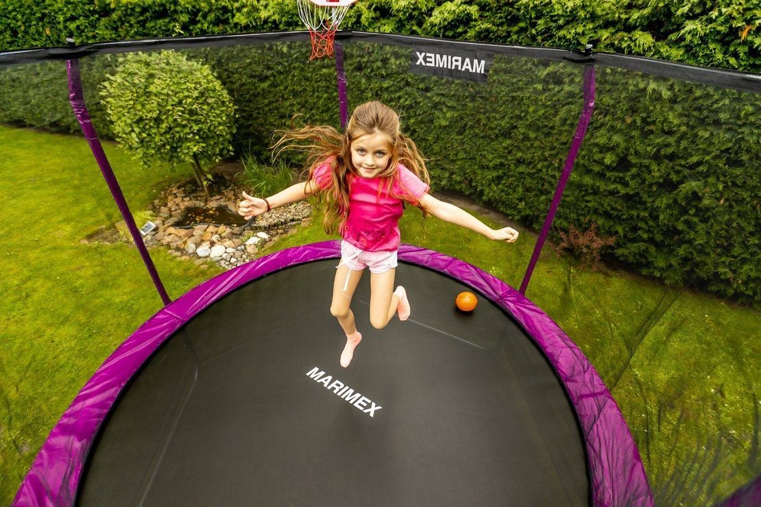 Marimex Trampolína 305 cm růžová + ochranná síť + schůdky - obrázek 3