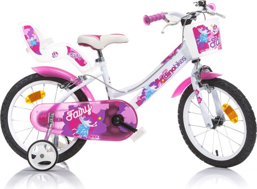Dětské kolo Dino 16", HiTech ocel, růžové/bílé - obrázek 2