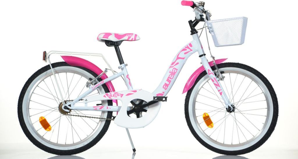 Dětské kolo Dino 20", HiTech ocel, bílé/růžové - obrázek 1