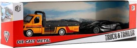 Auto odtahovka + auto 11 cm, na zpětné natažení, kov/plast - obrázek 4