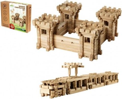 Stavebnice dřevěný hrad 282 dílků, 38 x 30,5 x 7 cm - obrázek 1