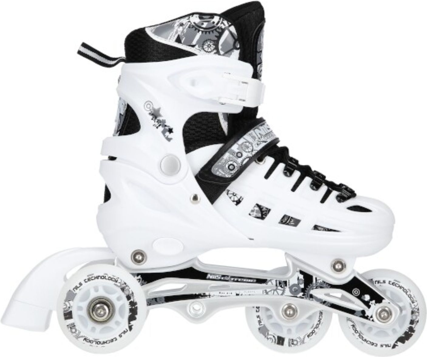 Dětské kolečkové brusle NILS Extreme NH 10905 4v1 bílé - vel. L (39-43) - obrázek 4