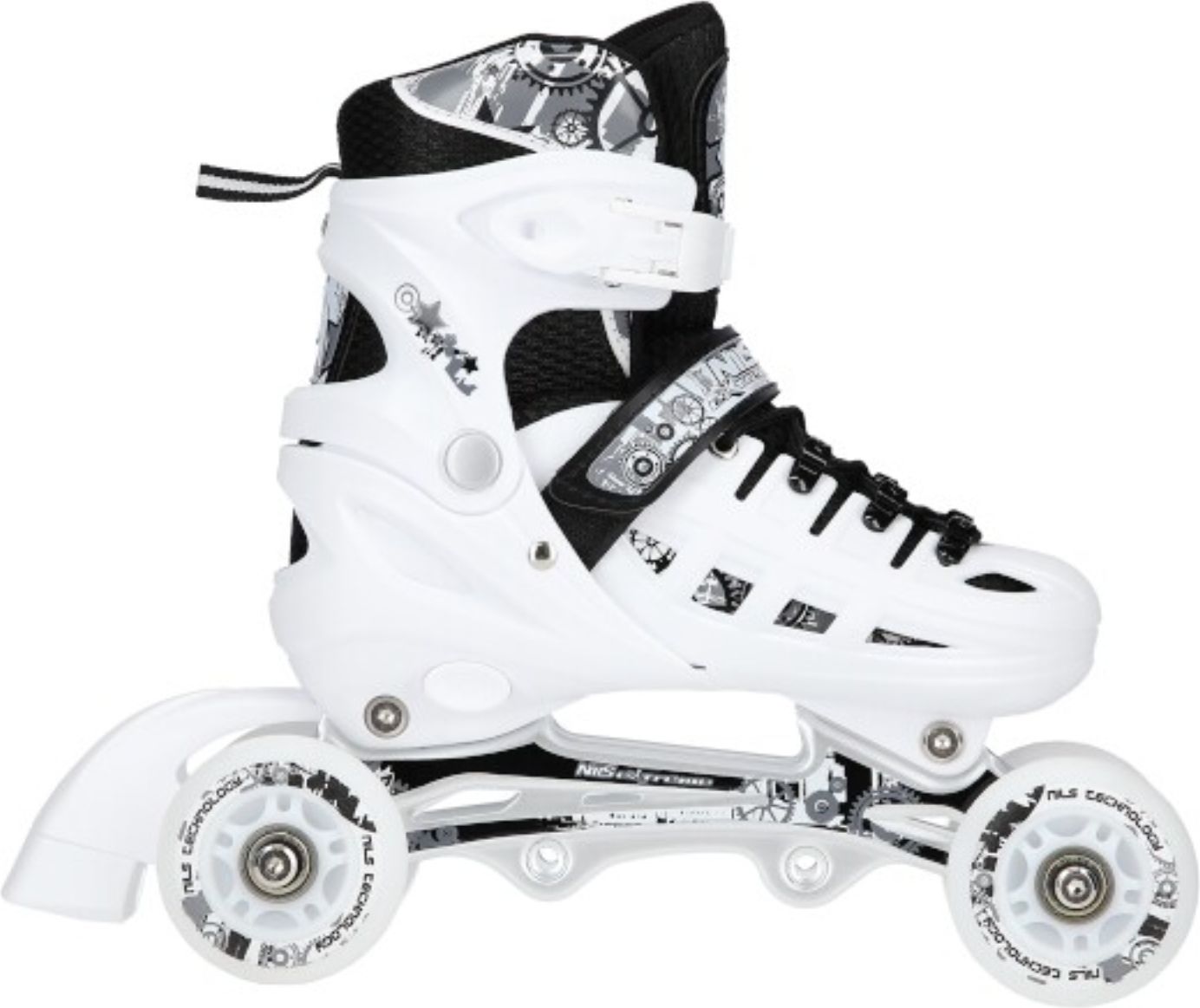 Dětské kolečkové brusle NILS Extreme NH 10905 4v1 bílé - vel. L (39-43) - obrázek 5