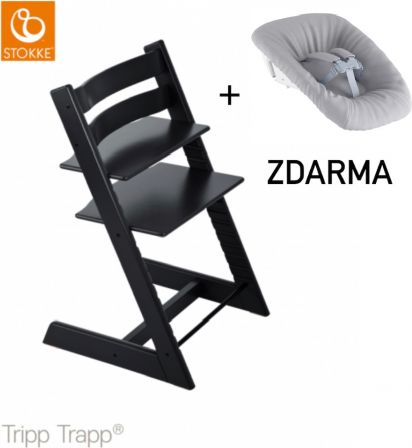 Stokke Židlička Tripp Trapp® - Black + novorozenecký set ZDARMA - obrázek 1