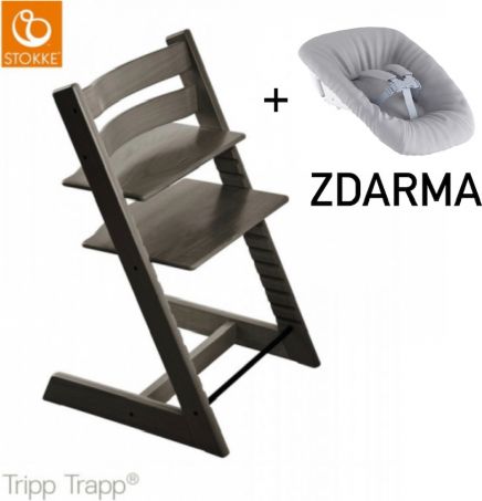 Stokke Židlička Tripp Trapp® - Hazy Grey + novorozenecký set ZDARMA - obrázek 1