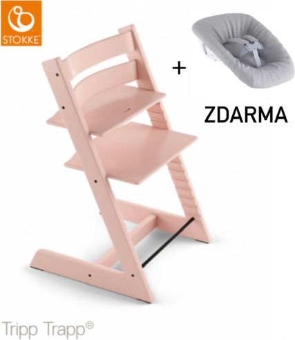 Stokke Židlička Tripp Trapp® - Serene Pink + novorozenecký set ZDARMA - obrázek 1