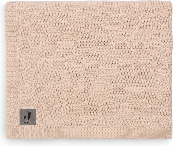 Jollein Deka pletená 75x100 cm River Knit Pale Pink - obrázek 1