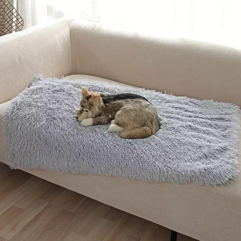 Dudlu Světle šedá hebká fluffy deka 120x95 cm - obrázek 4