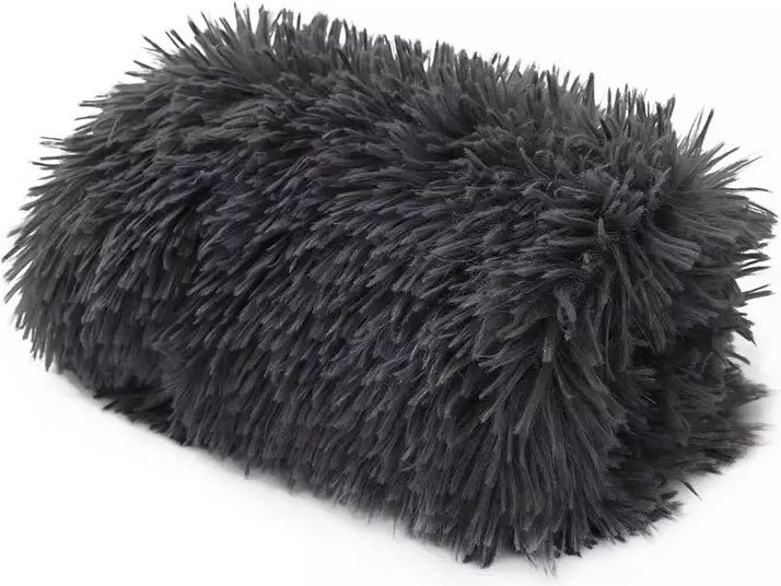 Dudlu Tmavě šedá hebká fluffy deka 120x95 cm - obrázek 1
