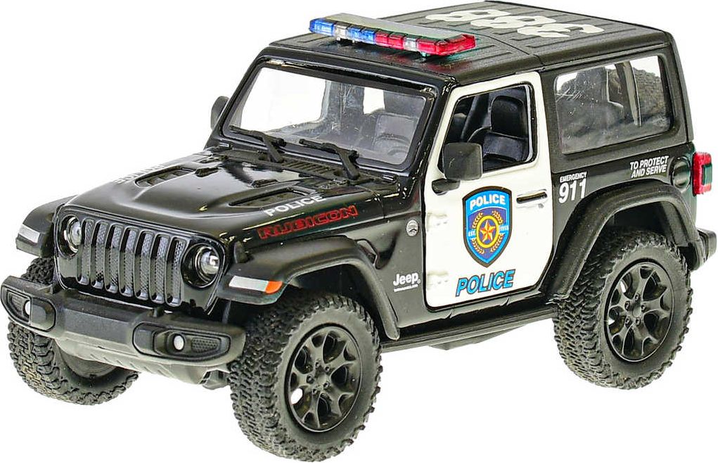 Dudlu Auto policie Jeep Wrangler 13cm kov zpětný chod černý - obrázek 1