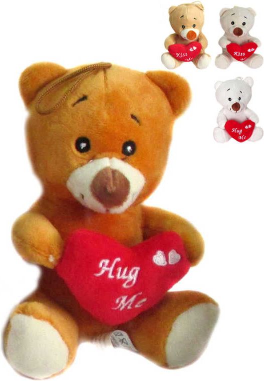 Dudlu PLYŠ Medvídek 12cm Love se srdíčkem Kiss Me 4 barvy *PLYŠOVÉ HRAČKY* - obrázek 1