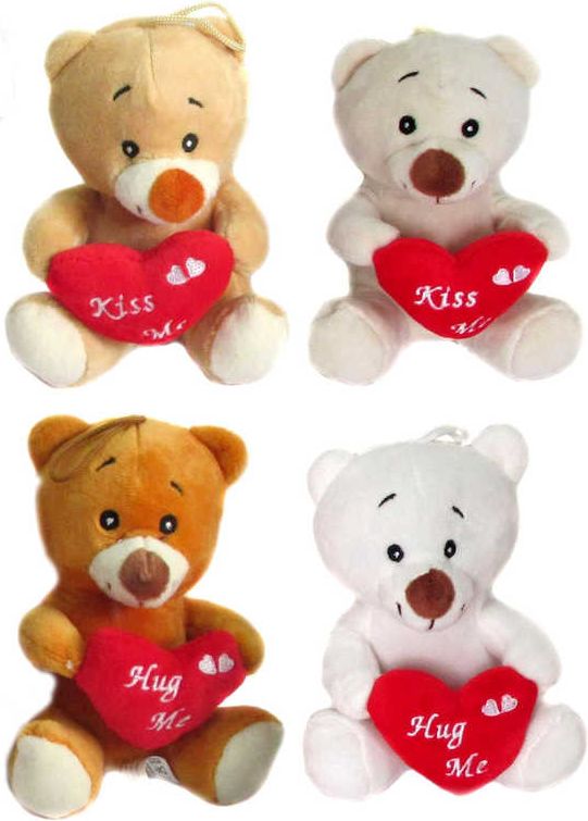 Dudlu PLYŠ Medvídek 12cm Love se srdíčkem Kiss Me 4 barvy *PLYŠOVÉ HRAČKY* - obrázek 2