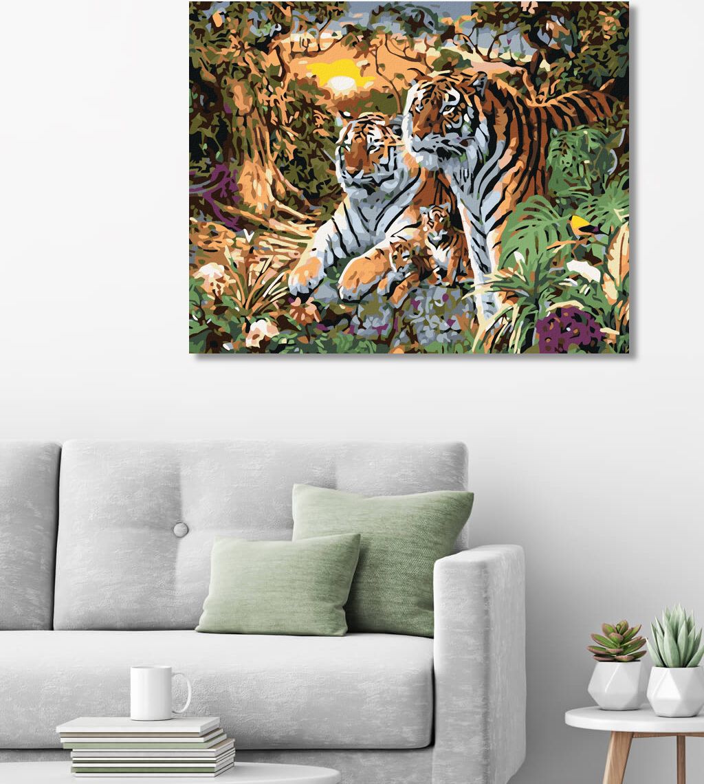 zuty Malování podle čísel - TYGR S MLÁĎATY - Rozměr: 40x50 cm, Rámování: Varianta: bez rámu a bez vypnutí plátna - obrázek 4