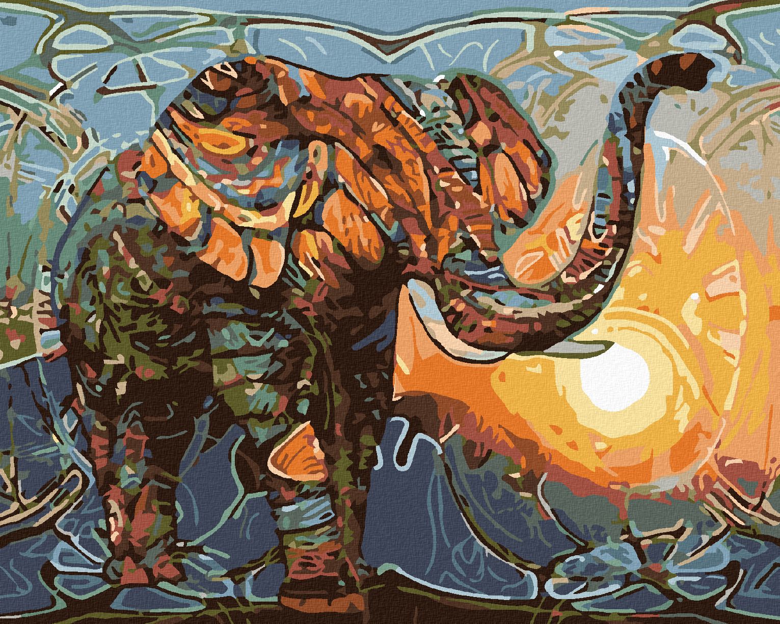 zuty Malování podle čísel - SLON I - Rozměr: 40x50 cm, Rámování: Varianta: bez rámu a bez vypnutí plátna - obrázek 1