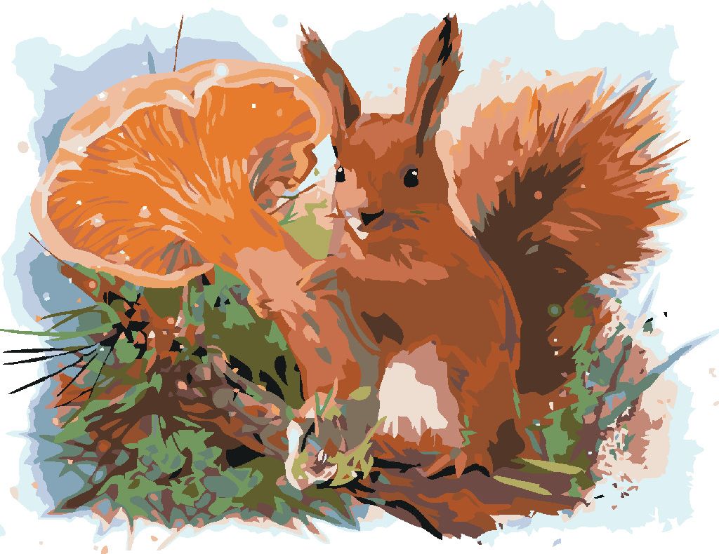 zuty Malování podle čísel - VEVERKA - Rozměr: 40x50 cm, Rámování: Varianta: vypnuté plátno na rám - obrázek 3