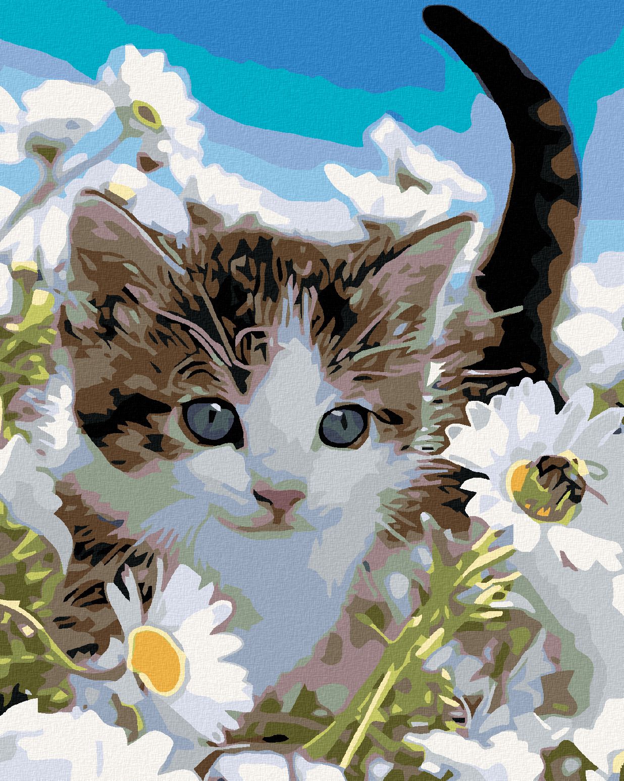 zuty Malování podle čísel - KOTĚ V KOPRETINÁCH - Rozměr: 40x50 cm, Rámování: Varianta: bez rámu a bez vypnutí plátna - obrázek 1