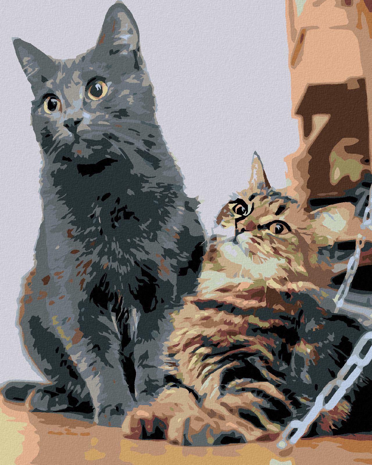 zuty Malování podle čísel - ČEKAJÍCÍ KOČKY - Rozměr: 40x50 cm, Rámování: Varianta: bez rámu a bez vypnutí plátna - obrázek 1