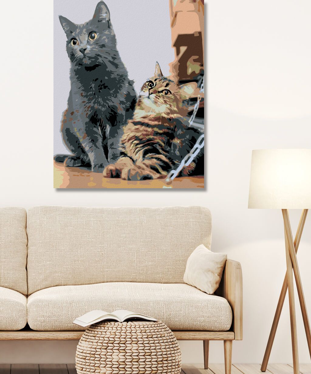 zuty Malování podle čísel - ČEKAJÍCÍ KOČKY - Rozměr: 40x50 cm, Rámování: Varianta: bez rámu a bez vypnutí plátna - obrázek 4