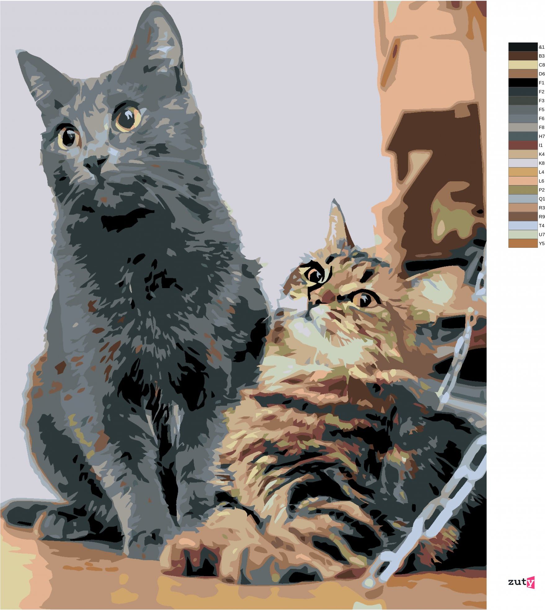 zuty Malování podle čísel - ČEKAJÍCÍ KOČKY - Rozměr: 40x50 cm, Rámování: Varianta: bez rámu a bez vypnutí plátna - obrázek 7